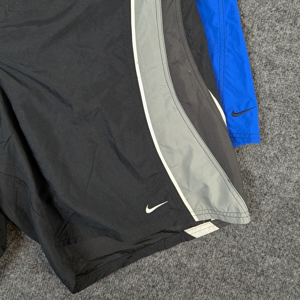 Lot of 2 Vintage Nike Silver Tag Shorts Mens XL Blue Black Mesh Lined Athletic - Picture 2 of 16